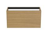 Ideal Standard Conca Waschtisch-Unterschrank T4353Y6 ohne Waschtisch-Platte, 2 Auszüge, 100x37x54 cm, Eiche hell Furnier
