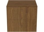 Ideal Standard Conca Waschtisch-Unterschrank T4321Y5 ohne Ausschnitt, 2 Auszüge, 60x50,5x55 cm, Walnuss dunkel Furnier