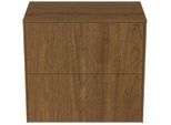 Ideal Standard Conca Waschtisch-Unterschrank T4327Y5 ohne Ausschnitt, 2 Auszüge, 60x37x55 cm, Walnuss dunkel Furnier