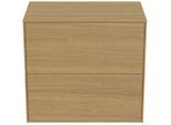 Ideal Standard Conca Waschtisch-Unterschrank T4327Y6 ohne Ausschnitt, 2 Auszüge, 60x37x55 cm, Eiche hell Furnier
