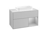 Villeroy und Boch Finion Waschtischunterschrank F661GJGJ 100x60,3x50,1cm, Regal rechts Light grey matt, Light grey matt