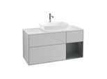 Villeroy und Boch Finion Waschtischunterschrank G831HGGJ 120cm, Abdeckplatte white matt, Emotion, Regale Midnight matt lacquer, Light grey matt