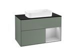 Villeroy und Boch Finion Waschtischunterschrank G662GJGM 100x60,3x50,1cm, Regal rechts Light grey matt, Olive Matt Lacquer