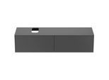 Ideal Standard Conca Waschtisch-Unterschrank T3983Y2 mit Ausschnitt, 2 Auszüge, 160x50,5x37 cm, Anthrazit matt lackiert