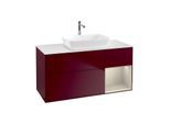 Villeroy und Boch Finion Waschtischunterschrank G831HHHB 120cm, Abdeckplatte white matt, Emotion, Regale sand matt lacquer, Peony Matt