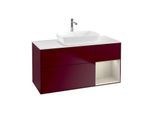 Villeroy und Boch Finion Waschtischunterschrank F831HHHB 120cm, Abdeckplatte white matt, Regale sand matt lacquer, Peony Matt
