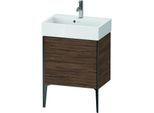 Duravit XViu Waschtisch-Unterschrank XV44580B221 58,4x38,4x49,3cm, 2 Auszüge, schwarz matt, nussbaum dunkel