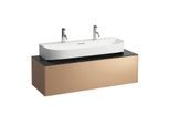LAUFEN Sonar Schubladenelement/Sideboard H4054610341411 117,5x34x45,5cm, Ausschnitt Mitte, Aufsatzwaschtisch, Kupfer/Nero Marquina