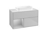 Villeroy und Boch Finion Waschtischunterschrank G651GJGJ 100x60,3x50,1cm, Regal links Light grey matt, Light grey matt