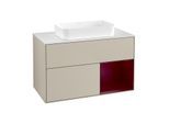 Villeroy und Boch Finion Waschtischunterschrank G661HBHH 100x60,3x50,1cm, Regal rechts Peony, Sand Matt Lacquer