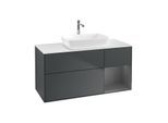 Villeroy und Boch Finion Waschtischunterschrank F831GKHG 120cm, Abdeckplatte white matt, Regale Anthracite matt lacquer, Midnight Blue Matt Lacquer