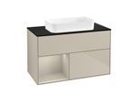 Villeroy und Boch Finion Waschtischunterschrank G652HHHH 100x60,3x50,1cm, Regal links Sand Matt Lacquer, Sand Matt Lacquer