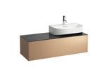 LAUFEN Sonar Schubladenelement/Sideboard H4054530341411 117,5x34x45,5cm, Ausschnitt rechts, Kupfer/Nero Marquina
