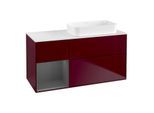 Villeroy und Boch Finion Waschtischunterschrank F681GKHB 120x60,3x50,1cm, Regal links Anthracite matt, Peony Matt