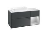 Villeroy und Boch Finion Waschtischunterschrank G691GJHG 120x60,3x50,1cm, Regal rechts Light grey matt, Midnight Blue Matt Lacquer