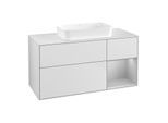 Villeroy und Boch Finion Waschtischunterschrank G711GJMT 120x60,3x50,1cm, Regal rechts Light grey matt, White matt lacquer