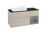 Villeroy und Boch Finion Waschtischunterschrank G692GMHH 120x60,3x50,1cm, Regal rechts Olive Matt Lacquer, Sand Matt Lacquer