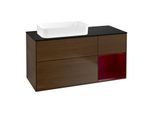 Villeroy und Boch Finion Waschtischunterschrank G692HBGN 120x60,3x50,1cm, Regal rechts Peony, Walnut veneer