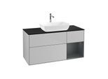 Villeroy und Boch Finion Waschtischunterschrank G832HGGJ 120cm, Abdeckplatte black matt, Emotion, Regale Midnight matt lacquer, Light grey matt