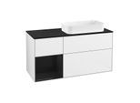 Villeroy und Boch Finion Waschtischunterschrank F682PHGF 120x60,3x50,1cm, Regal links Glossy Black Lacquer, Glossy white lacquer