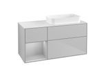 Villeroy und Boch Finion Waschtischunterschrank G681GJGJ 120x60,3x50,1cm, Regal links Light grey matt, Light grey matt