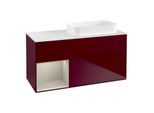 Villeroy und Boch Finion Waschtischunterschrank G681HHHB 120x60,3x50,1cm, Regal links Sand Matt Lacquer, Peony Matt
