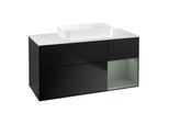 Villeroy und Boch Finion Waschtischunterschrank G711GMPD 120x60,3x50,1cm, Regal rechts Olive Matt Lacquer, Black matt lacquer