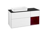 Villeroy und Boch Finion Waschtischunterschrank G692HBGF 120x60,3x50,1cm, Regal rechts Peony, Glossy white lacquer