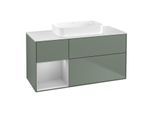 Villeroy und Boch Finion Waschtischunterschrank G701GJGM 120x60,3x50,1cm, Regal rechts Light grey matt, Olive Matt Lacquer