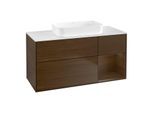 Villeroy und Boch Finion Waschtischunterschrank G711GNGN 120x60,3x50,1cm, Regal rechts Walnut veneer, Walnut veneer