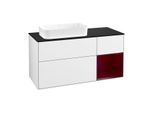 Villeroy und Boch Finion Waschtischunterschrank F692HBGF 120x60,3x50,1cm, Regal rechts Peony, Glossy white lacquer