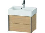 Duravit XViu Waschtisch-Unterschrank XV43160B230 58,4x38,4x39,7cm, 2 Schubkästen, schwarz matt, Eiche natur