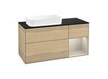 Villeroy und Boch Finion Waschtischunterschrank F692HHPC 120x60,3x50,1cm, Regal rechts Sand Matt, Oak Veneer