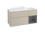 Villeroy und Boch Finion Waschtischunterschrank F691GKHH 120x60,3x50,1cm, Regal rechts Anthracite matt, Sand Matt Lacquer