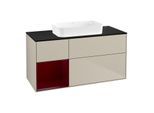 Villeroy und Boch Finion Waschtischunterschrank G702HBHH 120x60,3x50,1cm, Regal rechts Peony, Sand Matt Lacquer