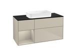 Villeroy und Boch Finion Waschtischunterschrank G702HHHH 120x60,3x50,1cm, Regal rechts Sand Matt, Sand Matt Lacquer