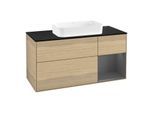 Villeroy und Boch Finion Waschtischunterschrank G712GKPC 120x60,3x50,1cm, Regal rechts Anthracite matt, Oak Veneer
