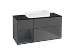 Villeroy und Boch Finion Waschtischunterschrank G702HGGK 120x60,3x50,1cm, Regal rechts Midnight Blue Matt Lacquer, Anthracite matt