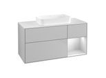 Villeroy und Boch Finion Waschtischunterschrank G711MTGJ 120x60,3x50,1cm, Regal rechts White matt lacquer, Light grey matt