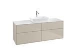 Villeroy und Boch Finion Waschtischunterschrank F85100HH 160x60,3cm, Abdeckplatte white matt, Sand Matt Lacquer