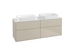 Villeroy und Boch Finion Waschtischunterschrank G72100HH 160x60,3x50,1cm, Glass White Matt, Sand Matt Lacquer