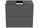 Ideal Standard Conca Waschtisch-Unterschrank T3946Y2 mit Ausschnitt, 2 Auszüge, 60x37x55 cm, mittig, Anthrazit matt lackiert