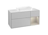 Villeroy und Boch Finion Waschtischunterschrank G711HHGJ 120x60,3x50,1cm, Regal rechts Sand Matt, Light grey matt