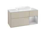 Villeroy und Boch Finion Waschtischunterschrank G711GJHH 120x60,3x50,1cm, Regal rechts Light grey matt, Sand Matt Lacquer
