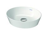 Duravit Cape Cod Aufsatz-Waschbecken 23284026001 40x36cm, ohne Hahnloch, Überlauf, Hahnlochbank, Weiß/Weiß Seidenmatt WonderGliss
