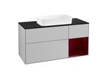 Villeroy und Boch Finion Waschtischunterschrank F712HBGJ 120x60,3x50,1cm, Regal rechts Peony, Light grey matt