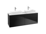Villeroy und Boch Finion Waschtischunterschrank F84100PD 160x60,3cm, Abdeckplatte white matt, Black matt lacquer