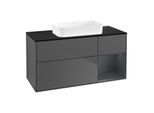 Villeroy und Boch Finion Waschtischunterschrank G712HGGK 120x60,3x50,1cm, Regal rechts Midnight Blue Matt Lacquer, Anthracite matt