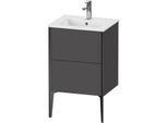 Duravit XViu Waschtisch-Unterschrank XV44590B249 51x42x59,4cm, 2 Auszüge, stehend, schwarz matt, graphit matt
