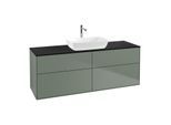 Villeroy und Boch Finion Waschtischunterschrank G85200GM 160x60,3cm, Emotion, Abdeckplatte black matt, Olive Matt Lacquer